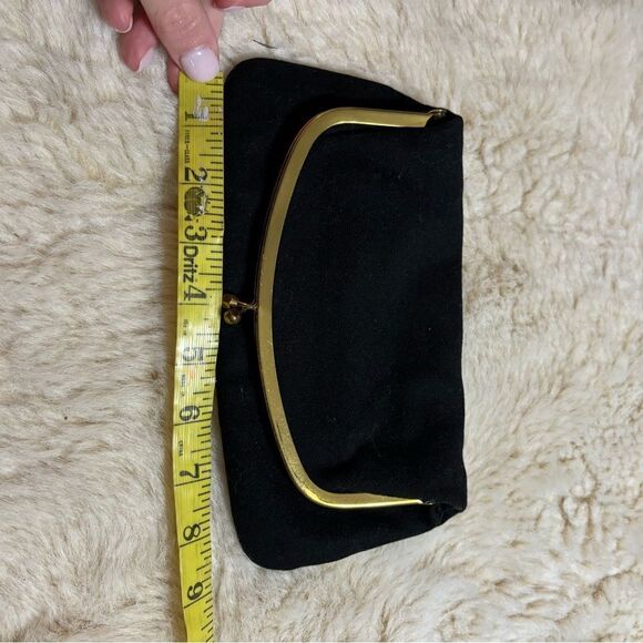 Vintage Mel-Ton Sleek Black and Gold Clutch for Evening Wear - Picture 3 of 9